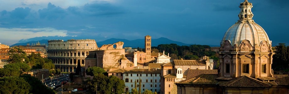 View of Rome and Colosseum